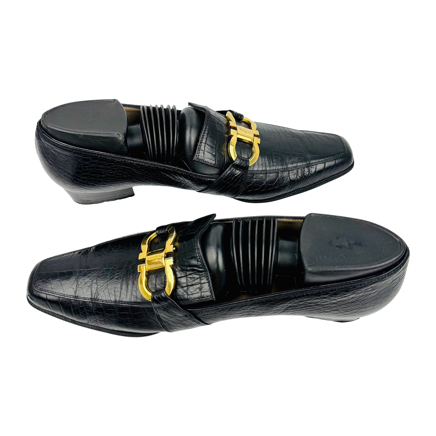 Salvatore Ferragamo Alligator Effect Leather Loafers (Size 39/39.5)
