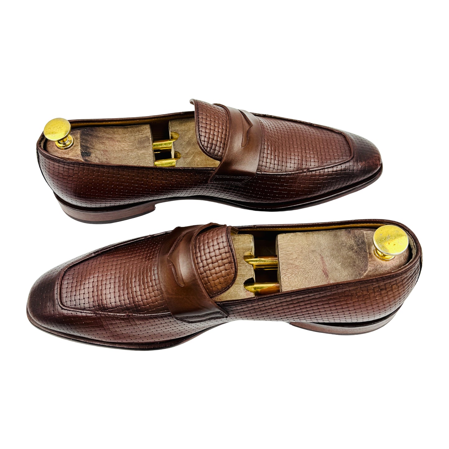 Hugo Boss Brown Woven Leather Loafers (Size 42.5)