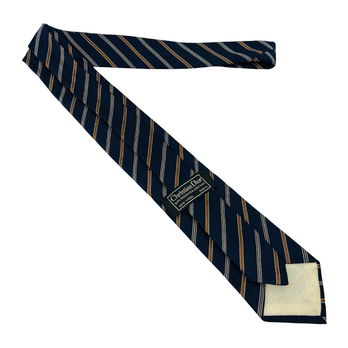 Christian Dior Navy 'Diagonal Stripes' Tie (Size Regular)