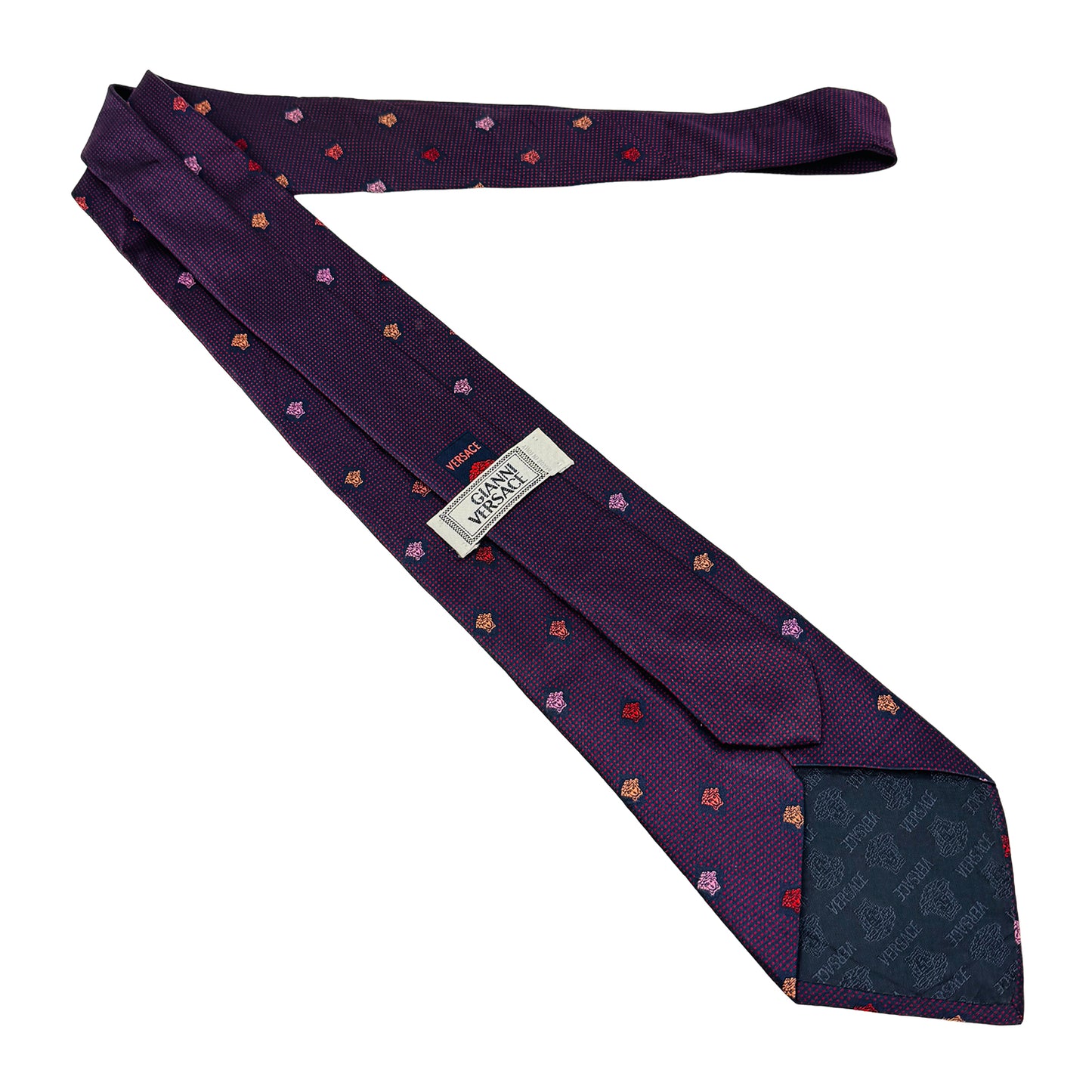 Gianni Versace Purple 'Micro-Dot Pattern' Tie (Size Regular)