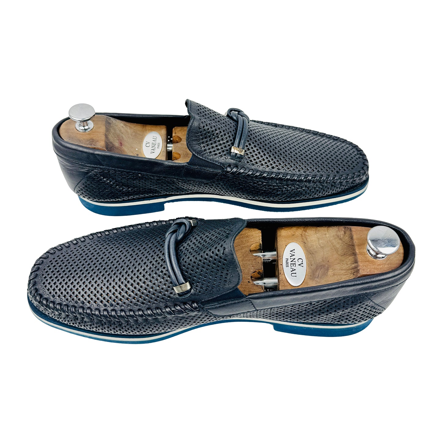 Baldinini Men's Blue Leather Loafers (Size 44/44.5)