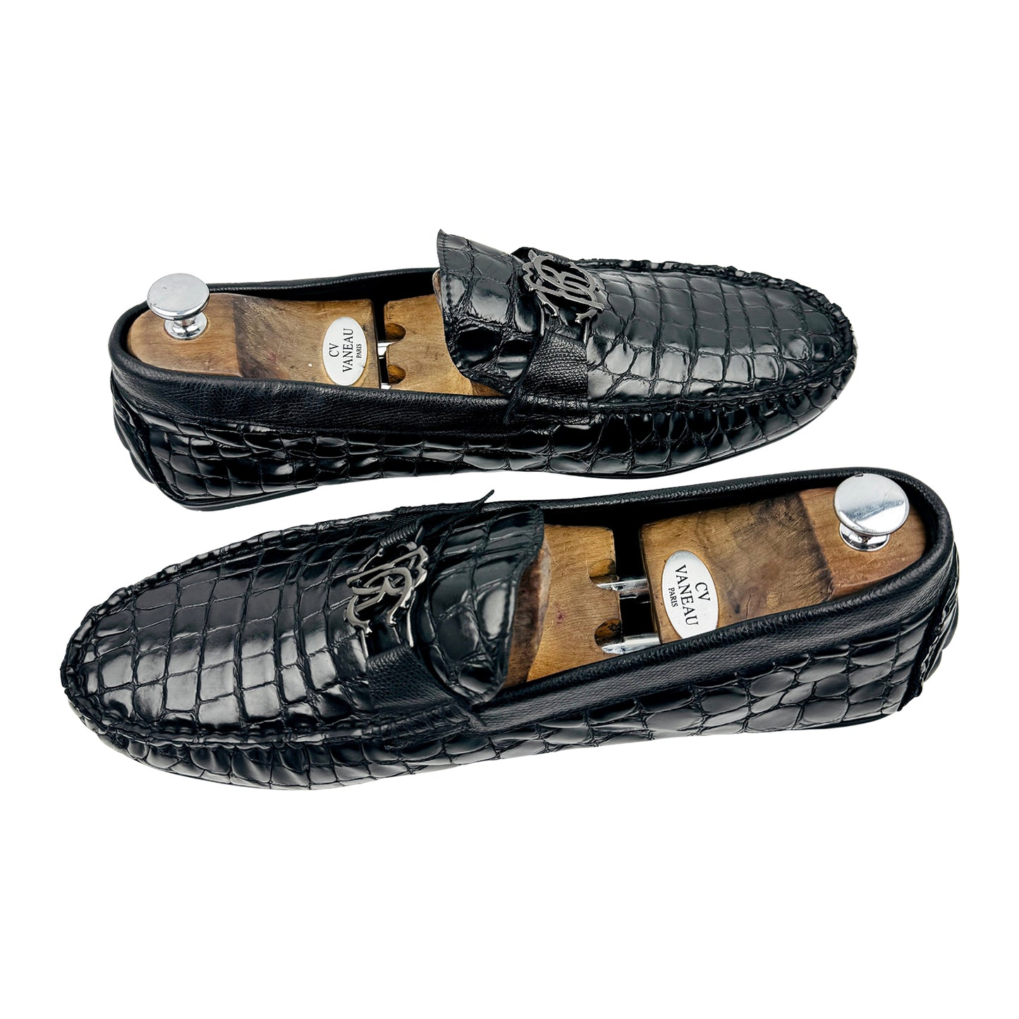 Roberto Cavalli Crocodile-Effect Leather Loafer (Size 45)