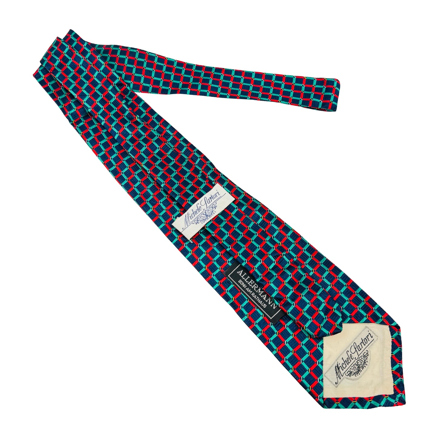 Michele Sartori Navy Blue 'Geometric Accents' Tie (Size Regular)