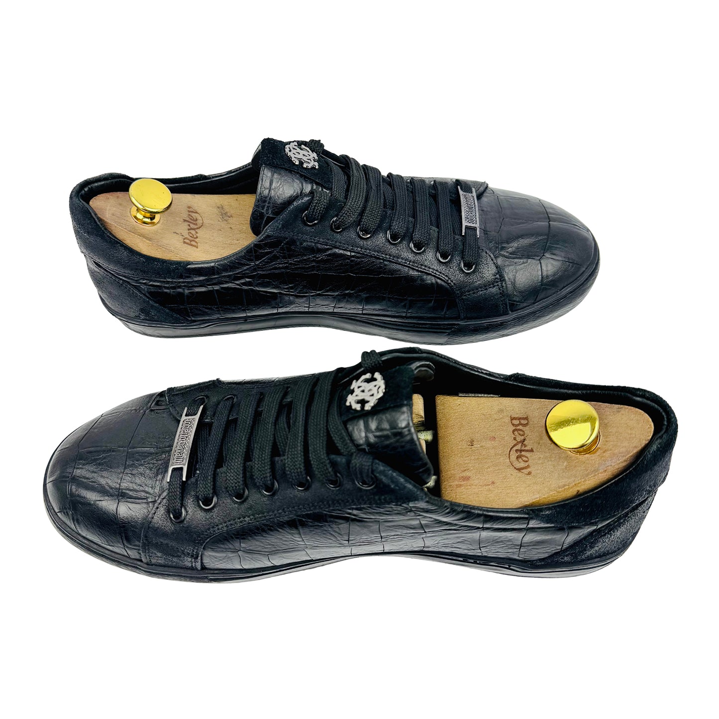 Roberto Cavalli Crocodile Embossed Leather Sneakers (Size 43/43.5)