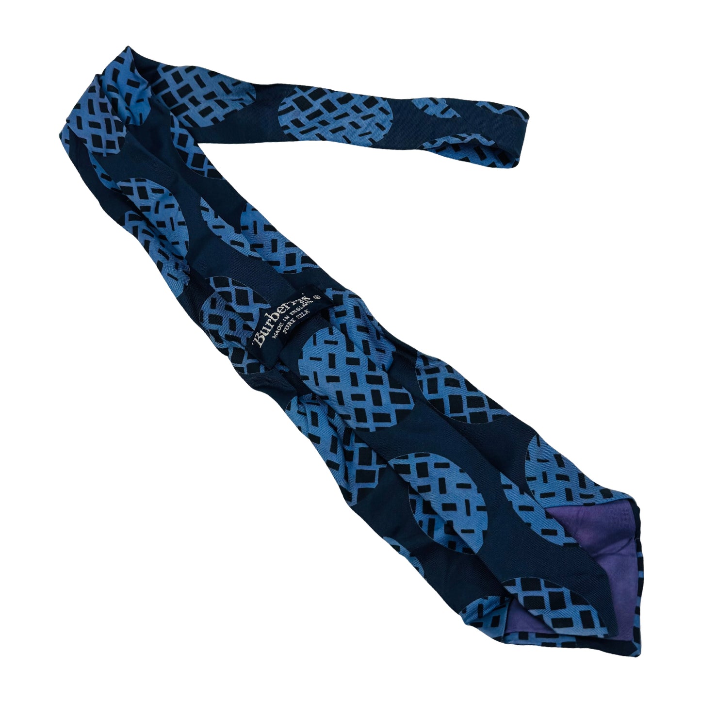 Burberry Dark Navy 'Geometric Circles' Silk Tie (Size Regular)