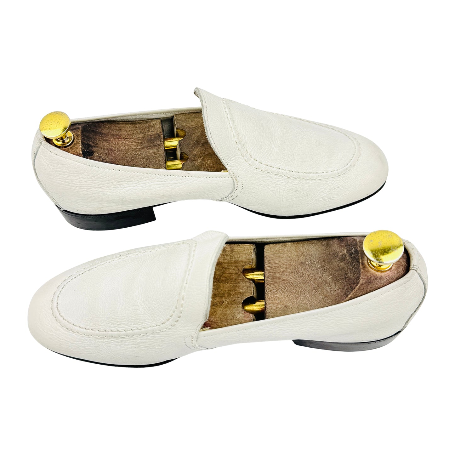 Bally Men's White Textured Leather Loafers (Size 42)