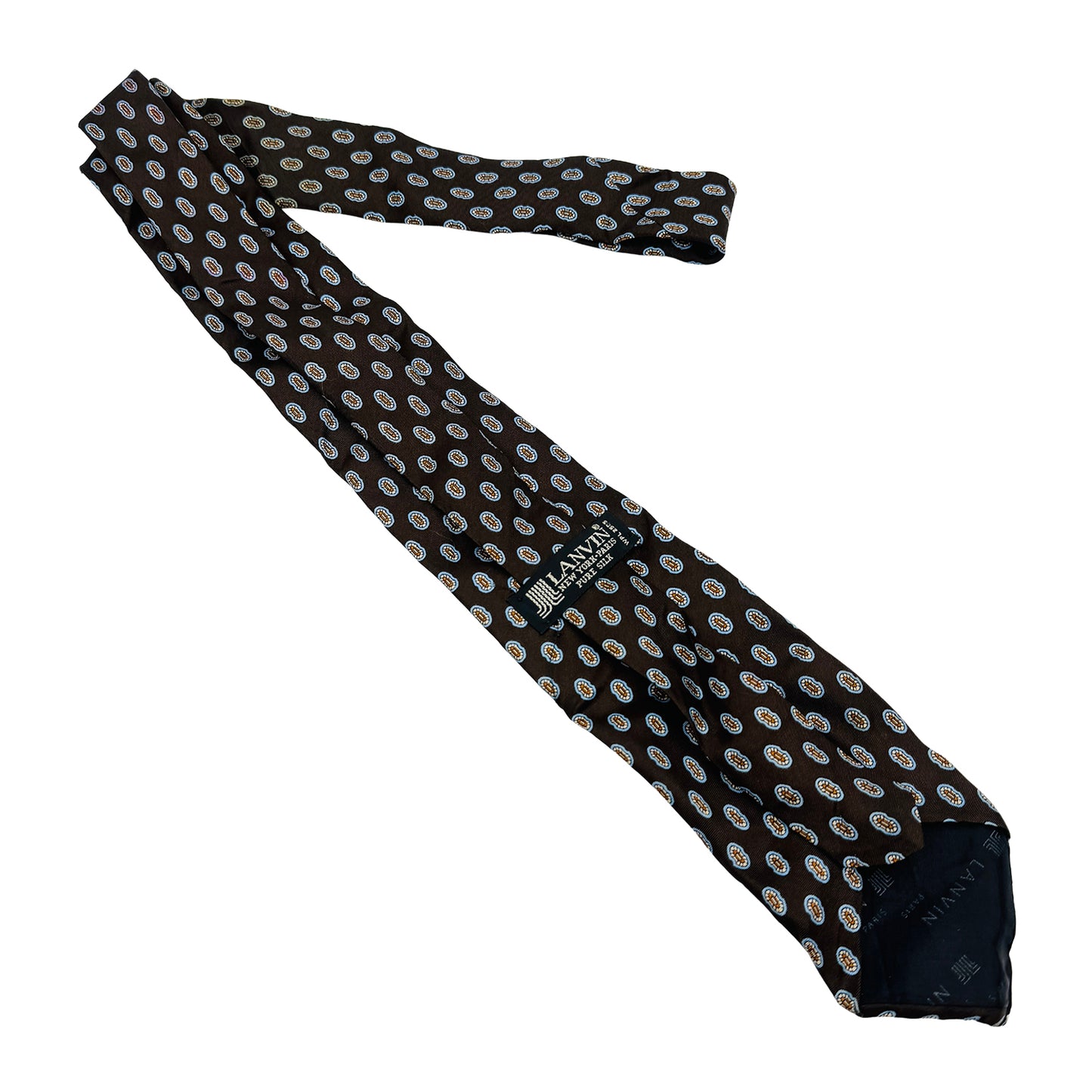 Lanvin Dark Brown 'Motifs' Silk Tie (Size Regular)