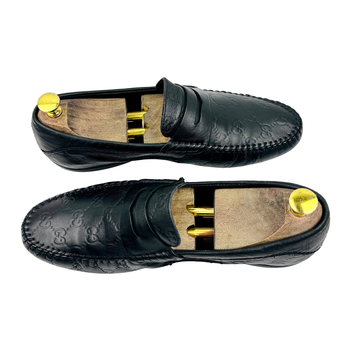 Gucci Men's Black Guccissima Leather Loafers (Size 42)