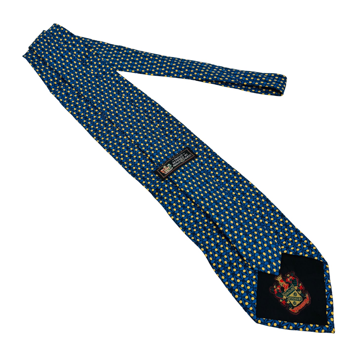 Paolo Gucci Blue 'Geometric Dot Pattern' Tie (Size Regular)