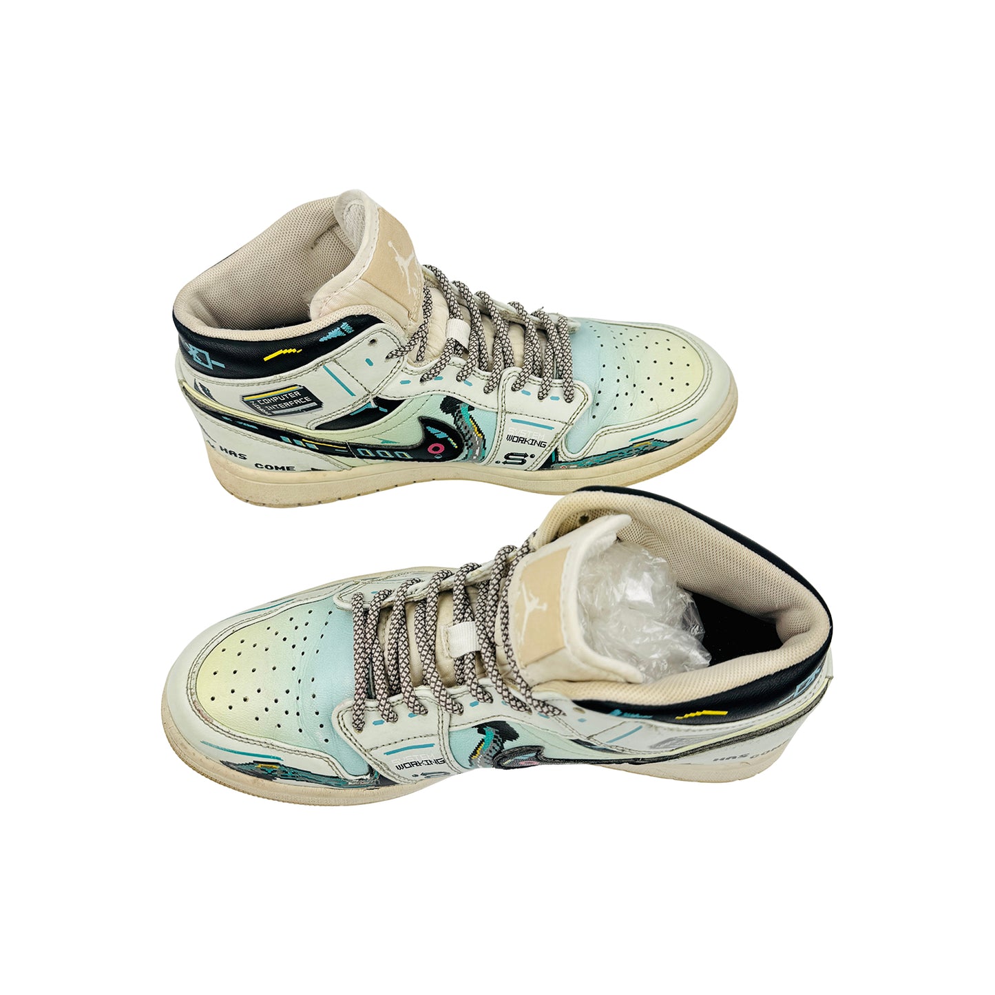 Nike Air Jordan 1 Mid 'Cyberpunk' Sneakers (Size 40.5) - 554724-082