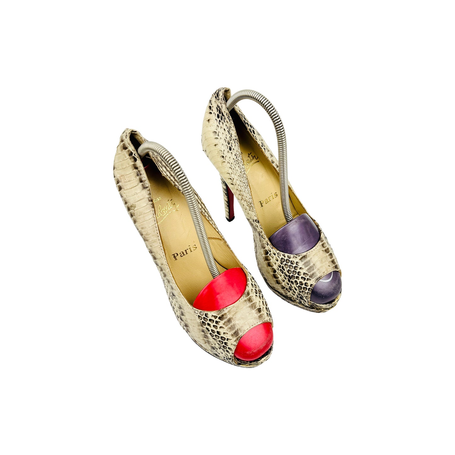 Christian Louboutin Python Leather Heel Pumps (Size 36)
