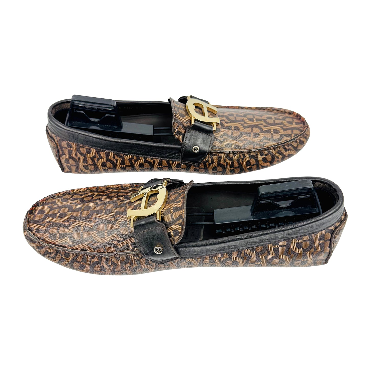 Aigner Men's Brown Black Leather Loafers (Size 42)