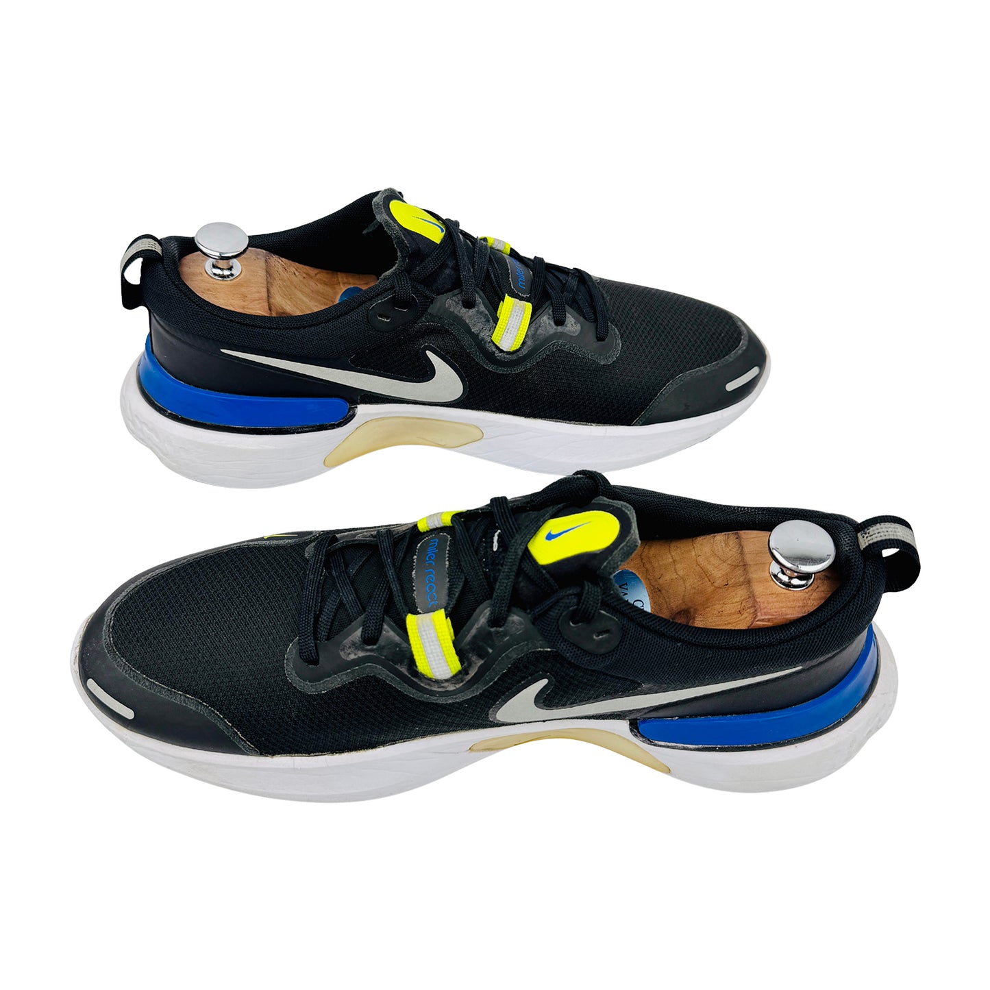 Nike Men's React Miler 'Black Cyber Blue' Shoes (Size 45) - CW1777-011