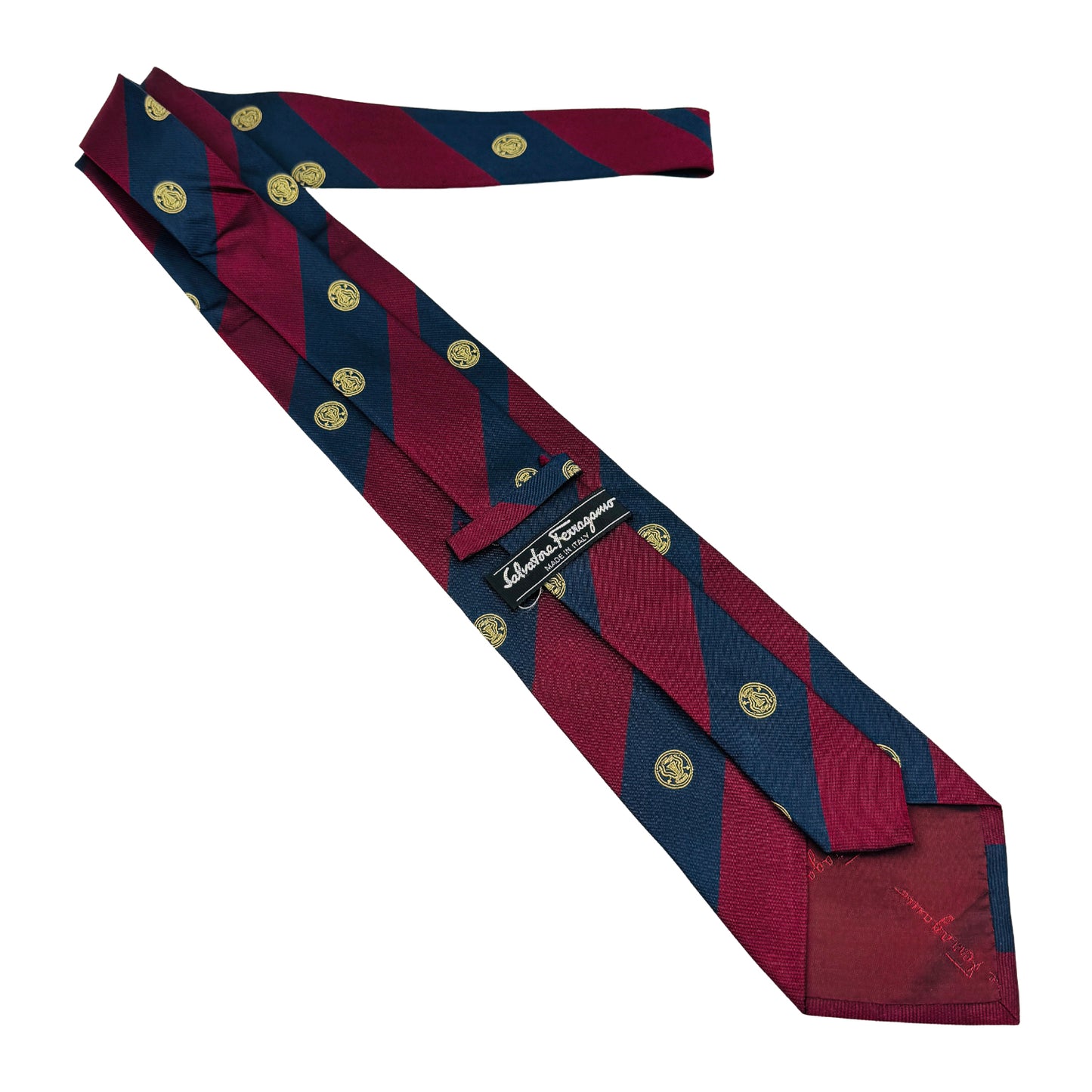 Salvatore Ferragamo Red 'Emblem Pattern' Tie (Size Regular)