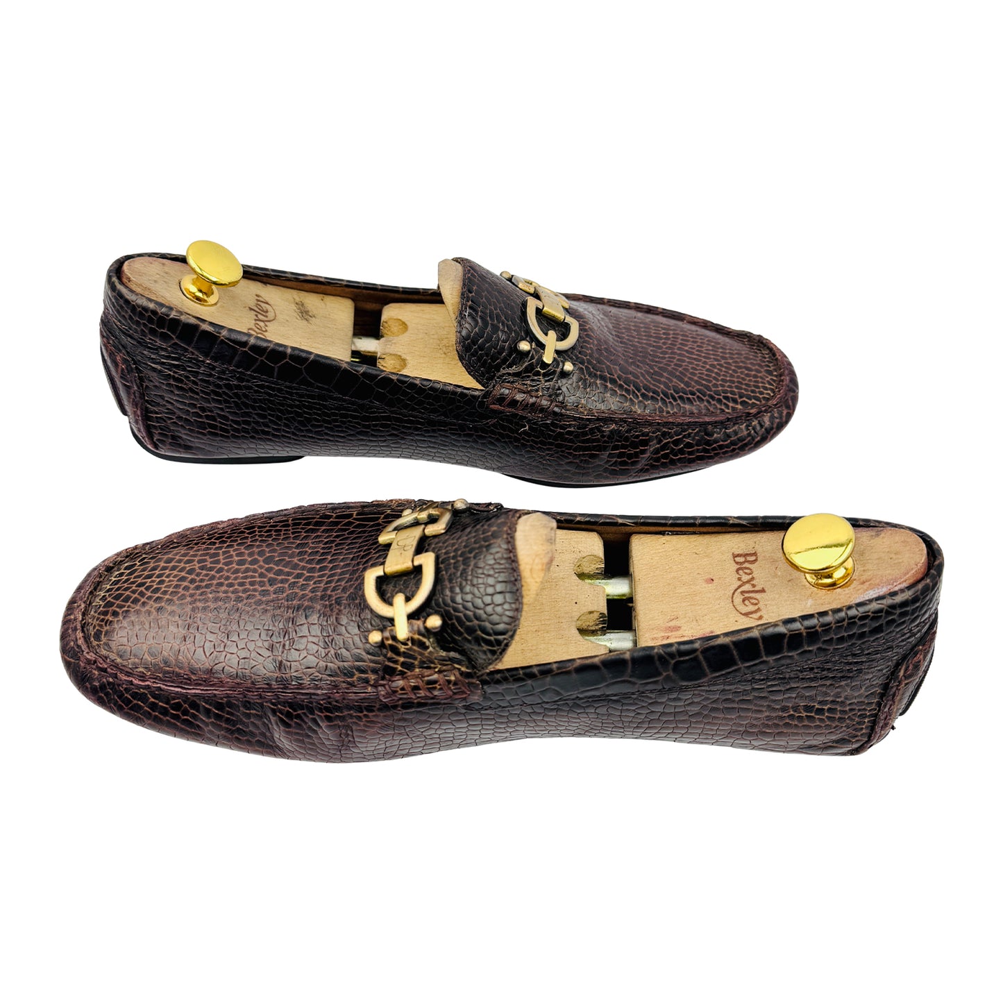 Donald J Pliner Croc-Embossed Espresso Loafers (Size 43.5/44)