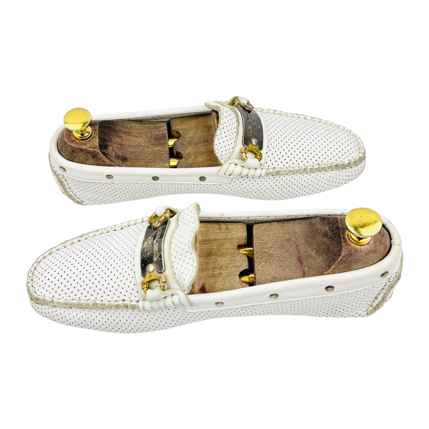 Dolce & Gabbana Men's White Perforated Leather Loafers (Size 41/41.5)