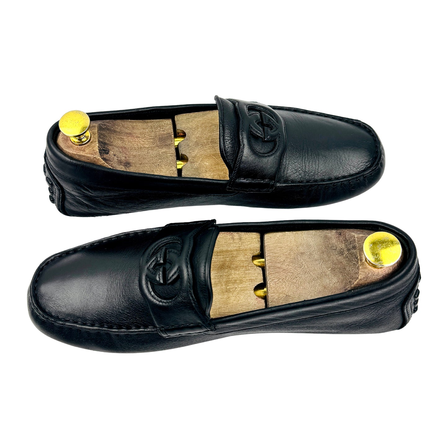 Gucci Black Interlocking G Driving Loafers (Size 41)
