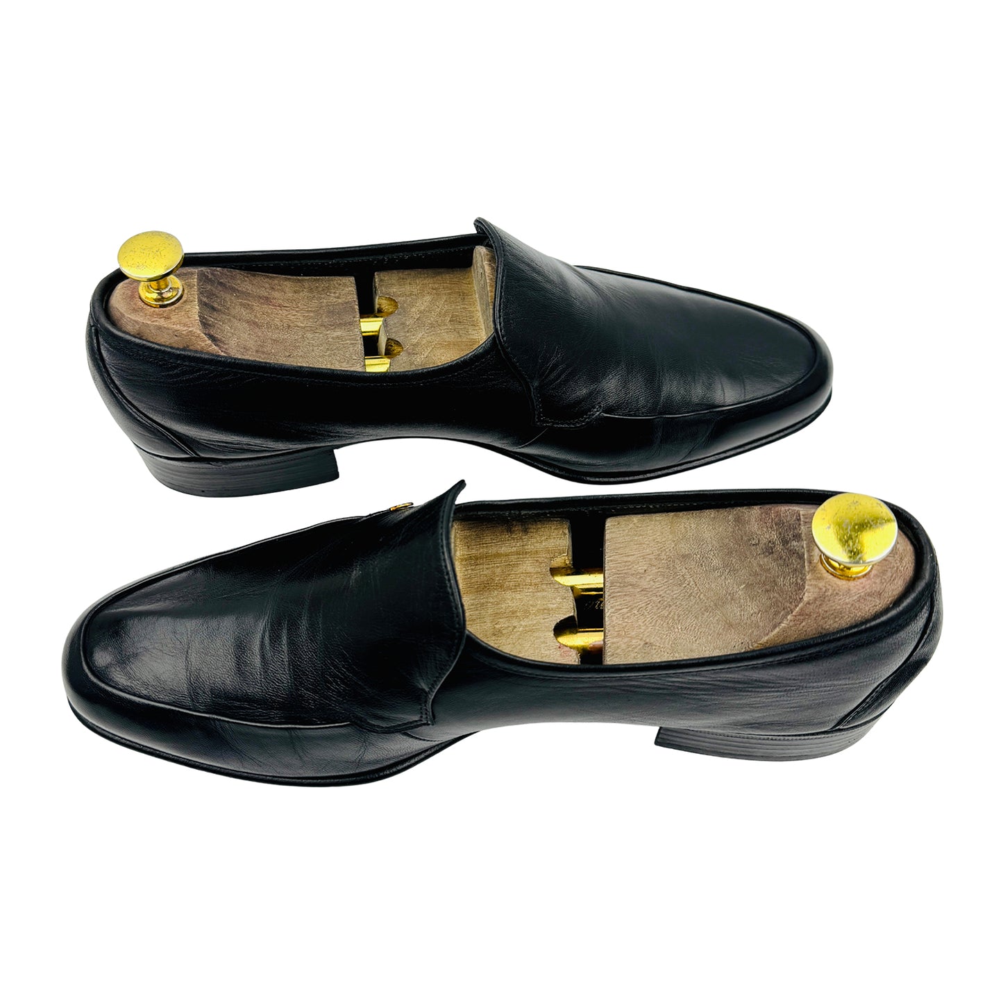 Bally Men's Black Vintage Leather Shoes (Size 42.5)