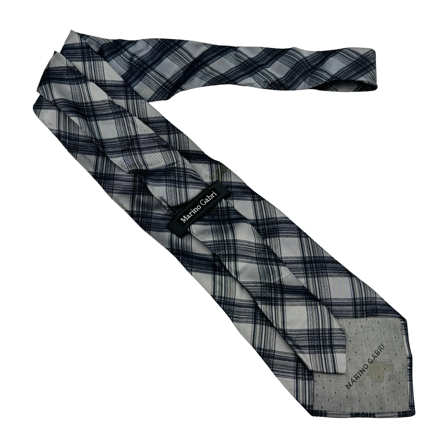 Marino Gabri Grey 'Plaid Check Pattern' Tie (Size Regular)