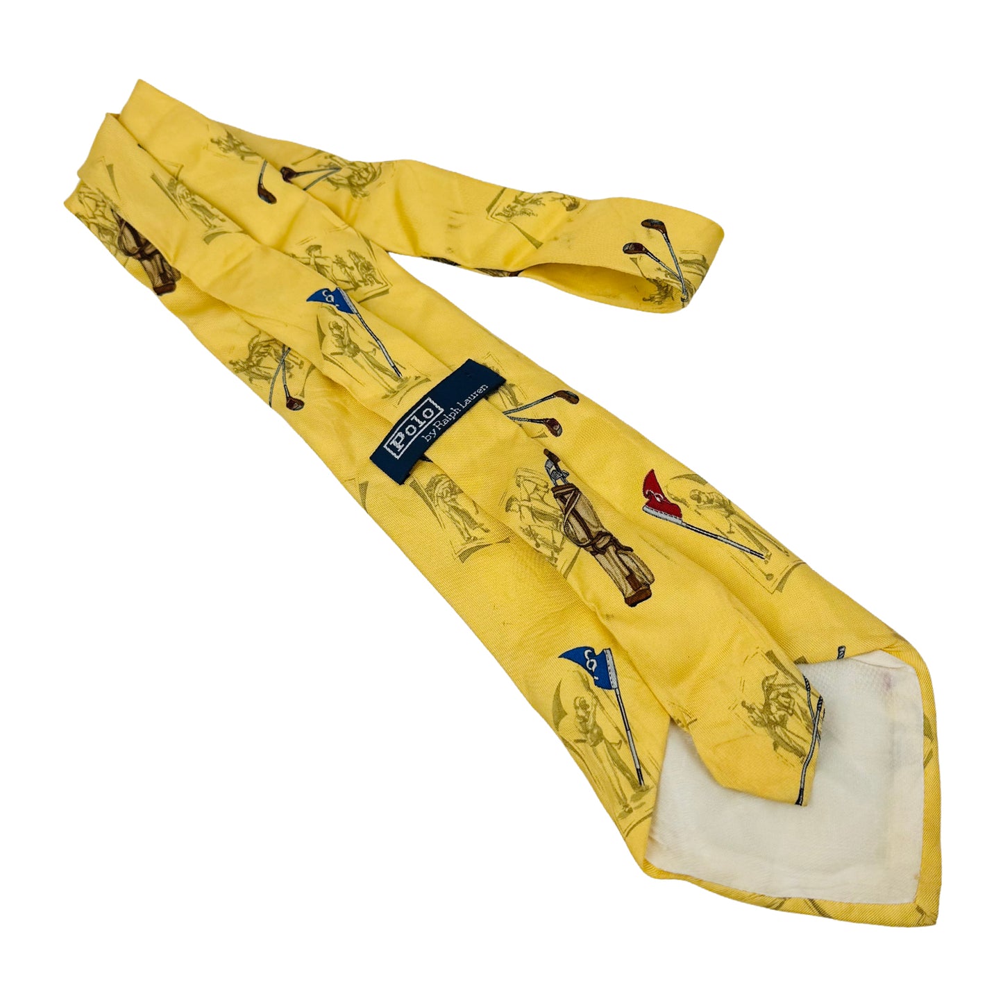 Ralph Lauren Polo Yellow 'Golf Themed Pattern' Tie (Size Regular)