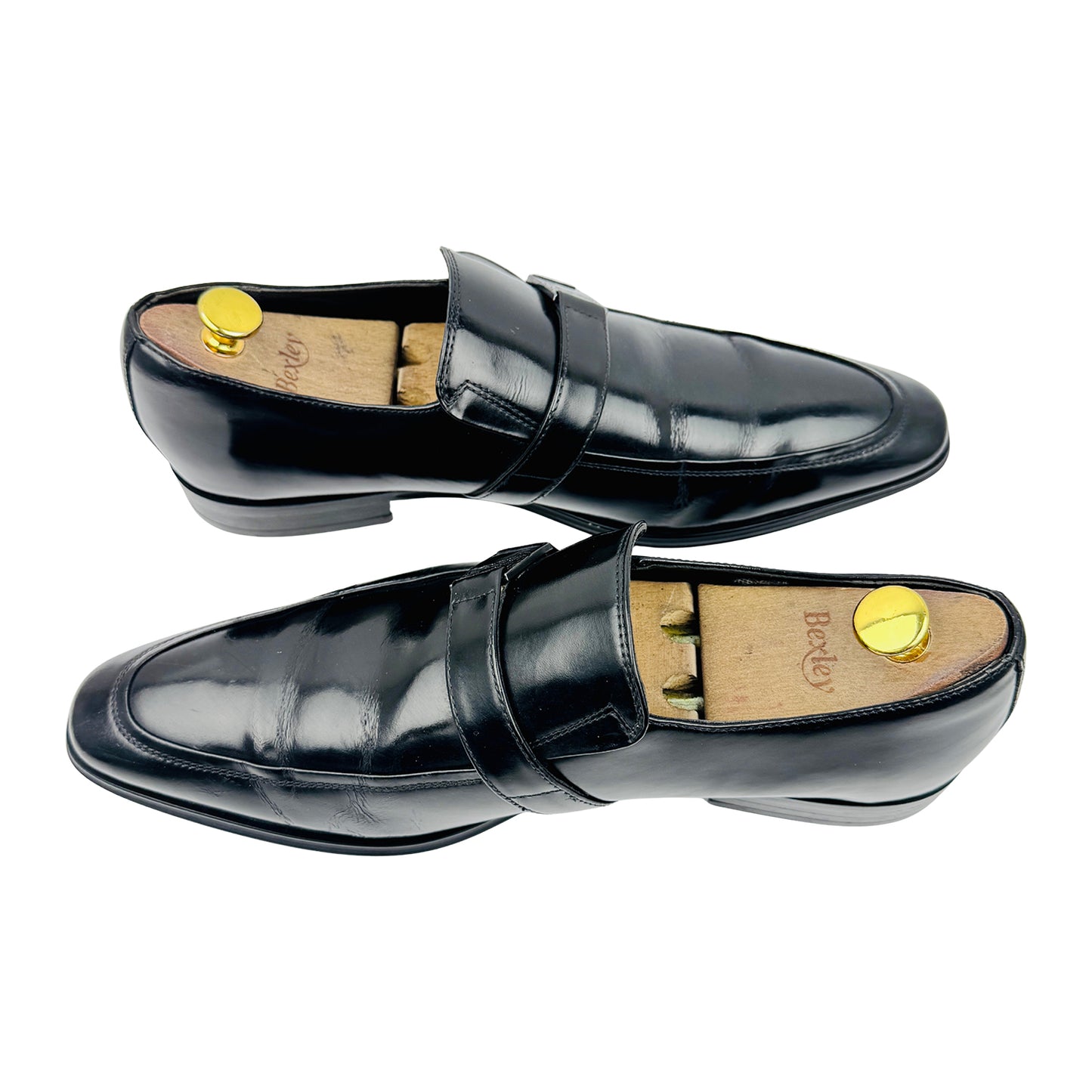 Versace Collection Men's Black Polished Leather Loafers (Size 44)