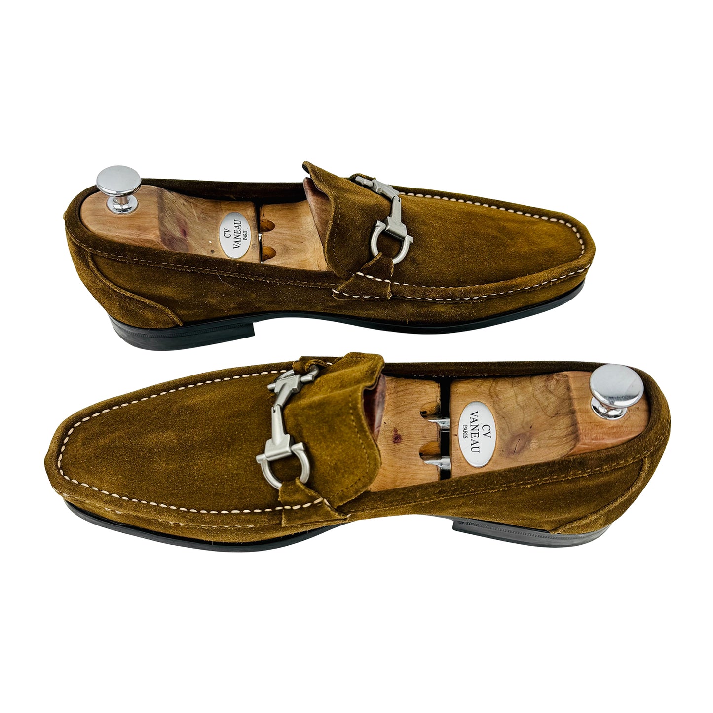 Salvatore Ferragamo Gancini Bit Suede Loafers (Size 44/44.5)