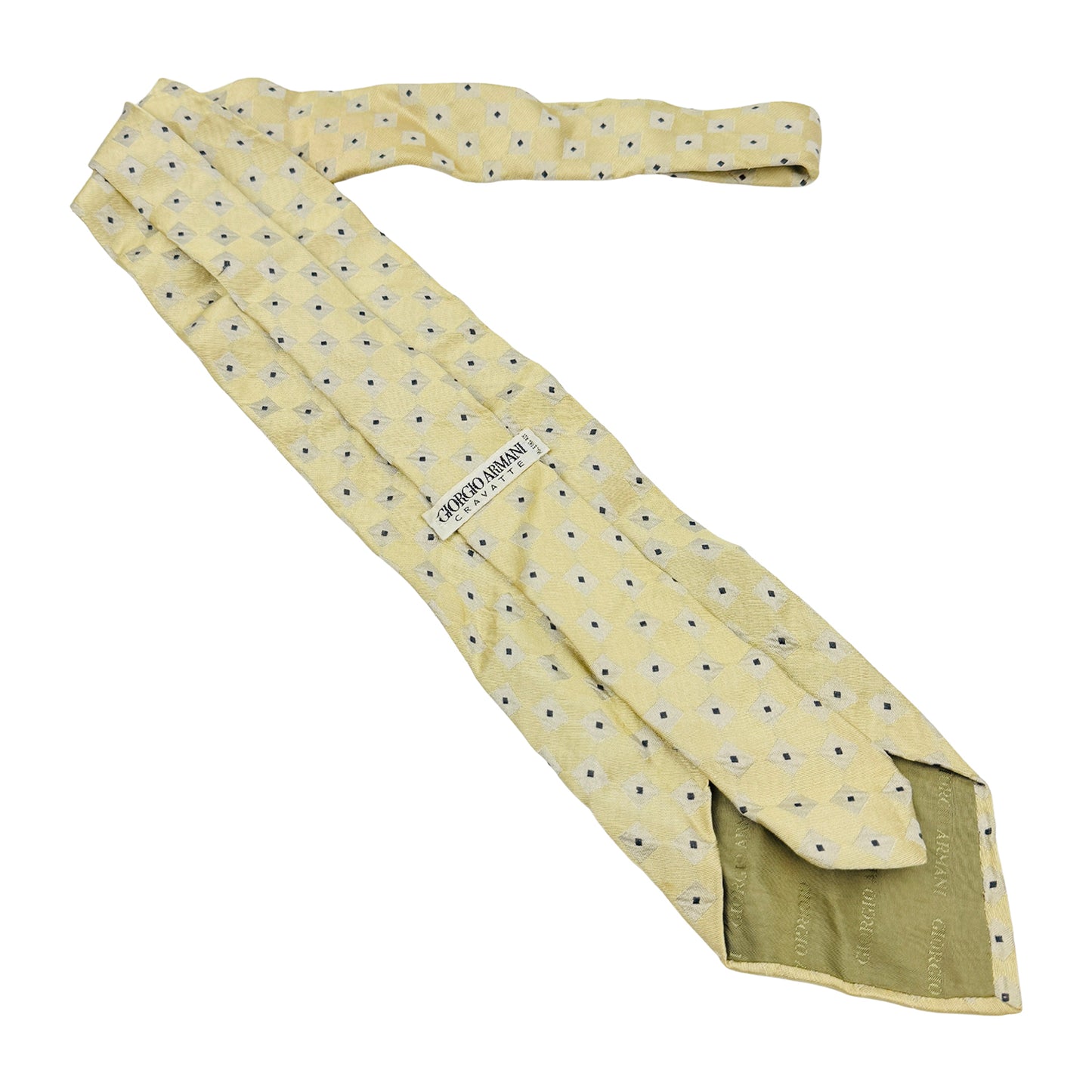 Giorgio Armani Pale Gold 'Geometric Squares' Tie (Size Regular)
