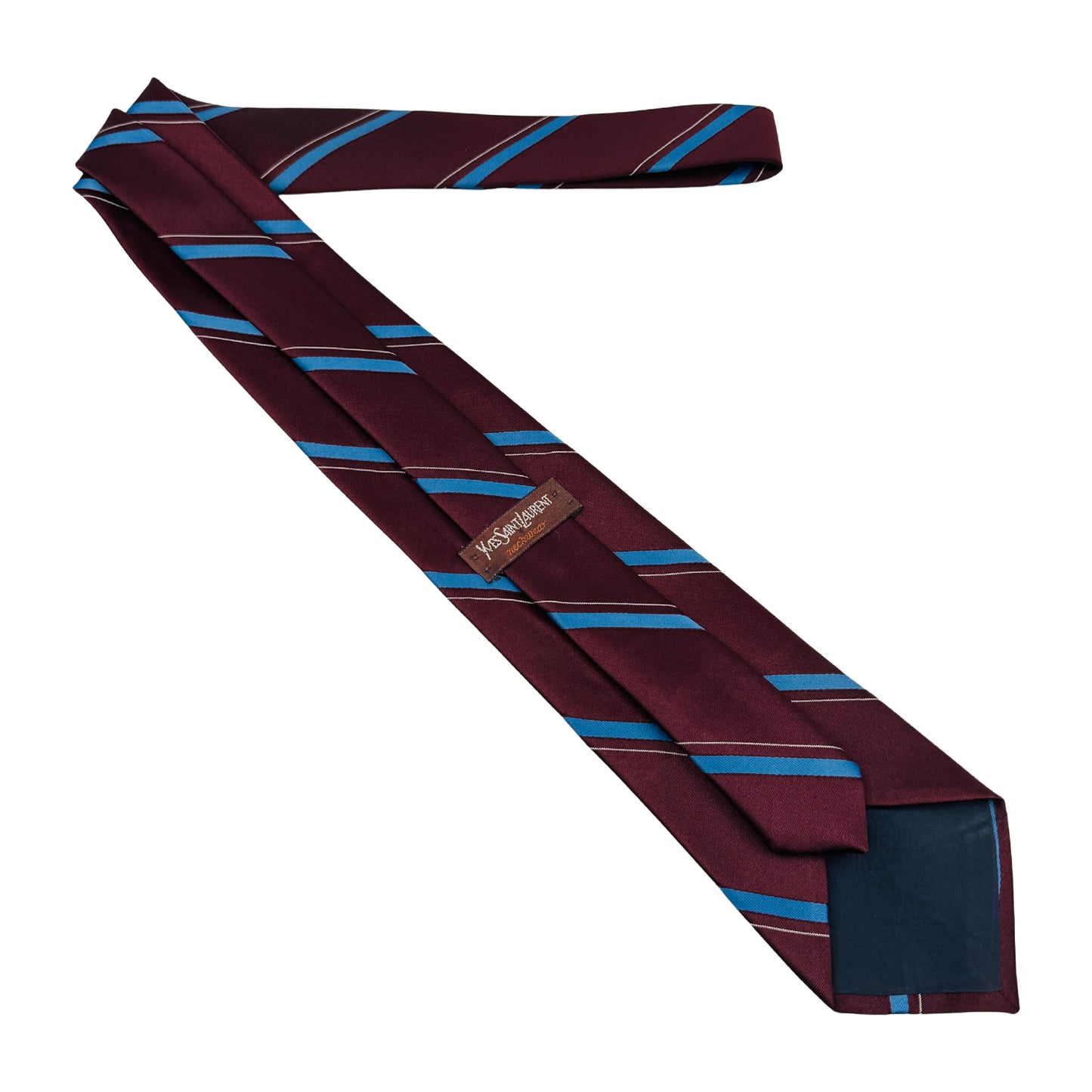 Yves Saint Laurent Burgundy 'Diagonal Stripes' Tie (Size Regular)
