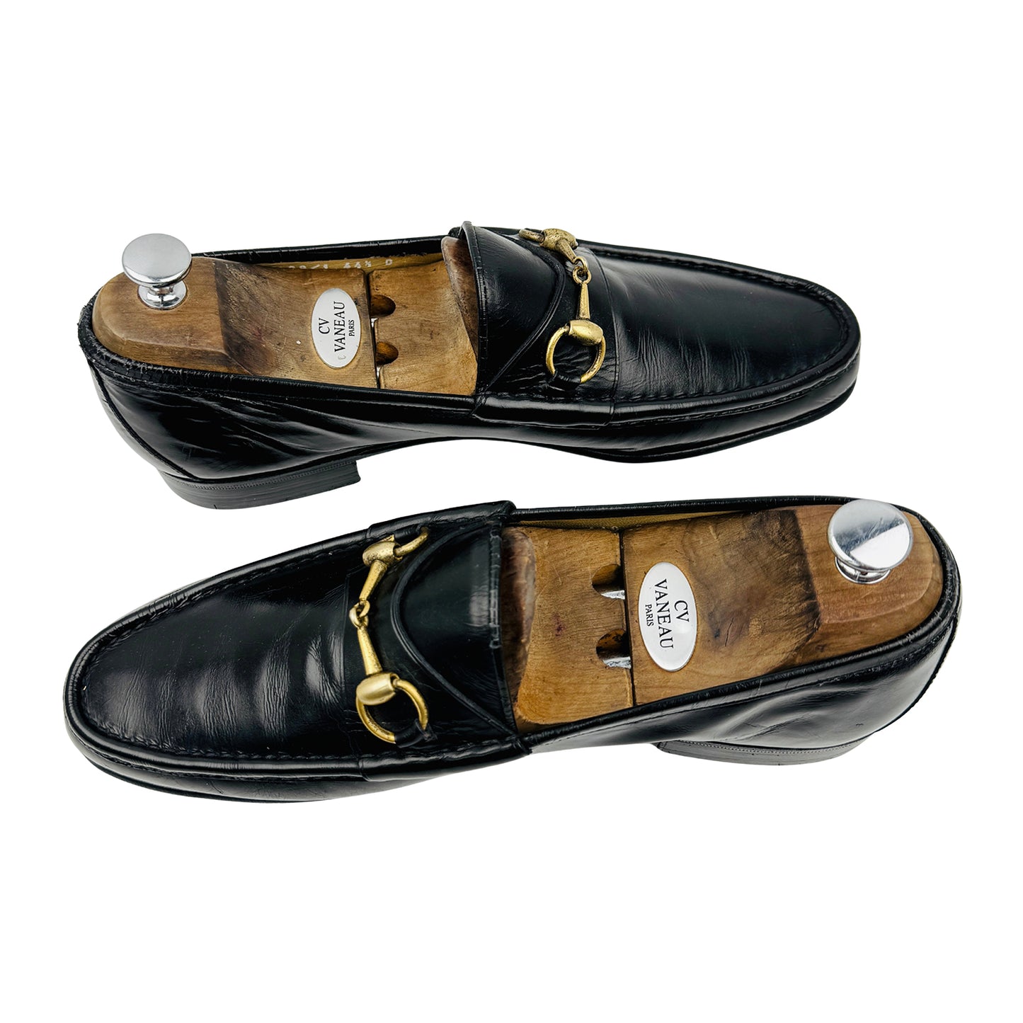 Gucci Men's Black Leather Horsebit Loafers (Size 44/44.5)