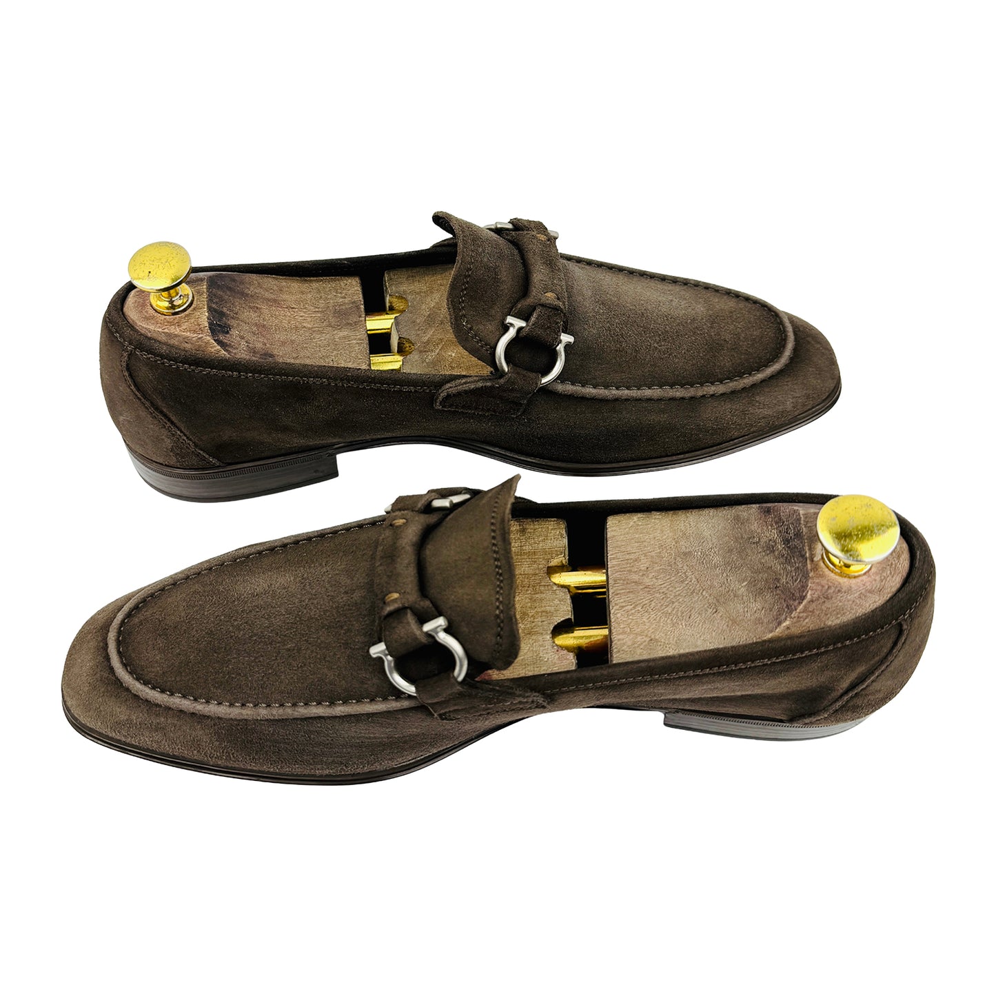 Salvatore Ferragamo Gancini Bit Brown Loafers (Size 42.5)