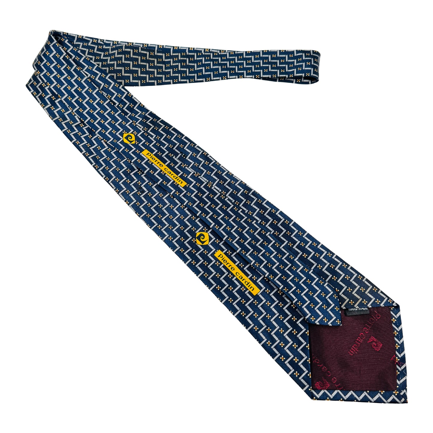 Pierre Cardin Dark Navy 'Geometric Pattern' Tie (Size Regular)
