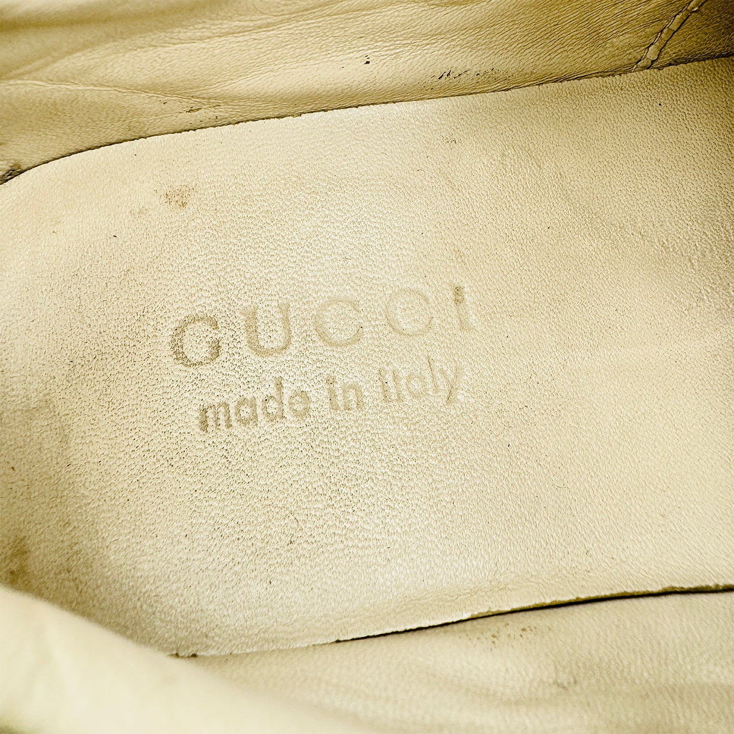 Gucci Rhyton Off-White Leather Sneakers (Size 41.5)