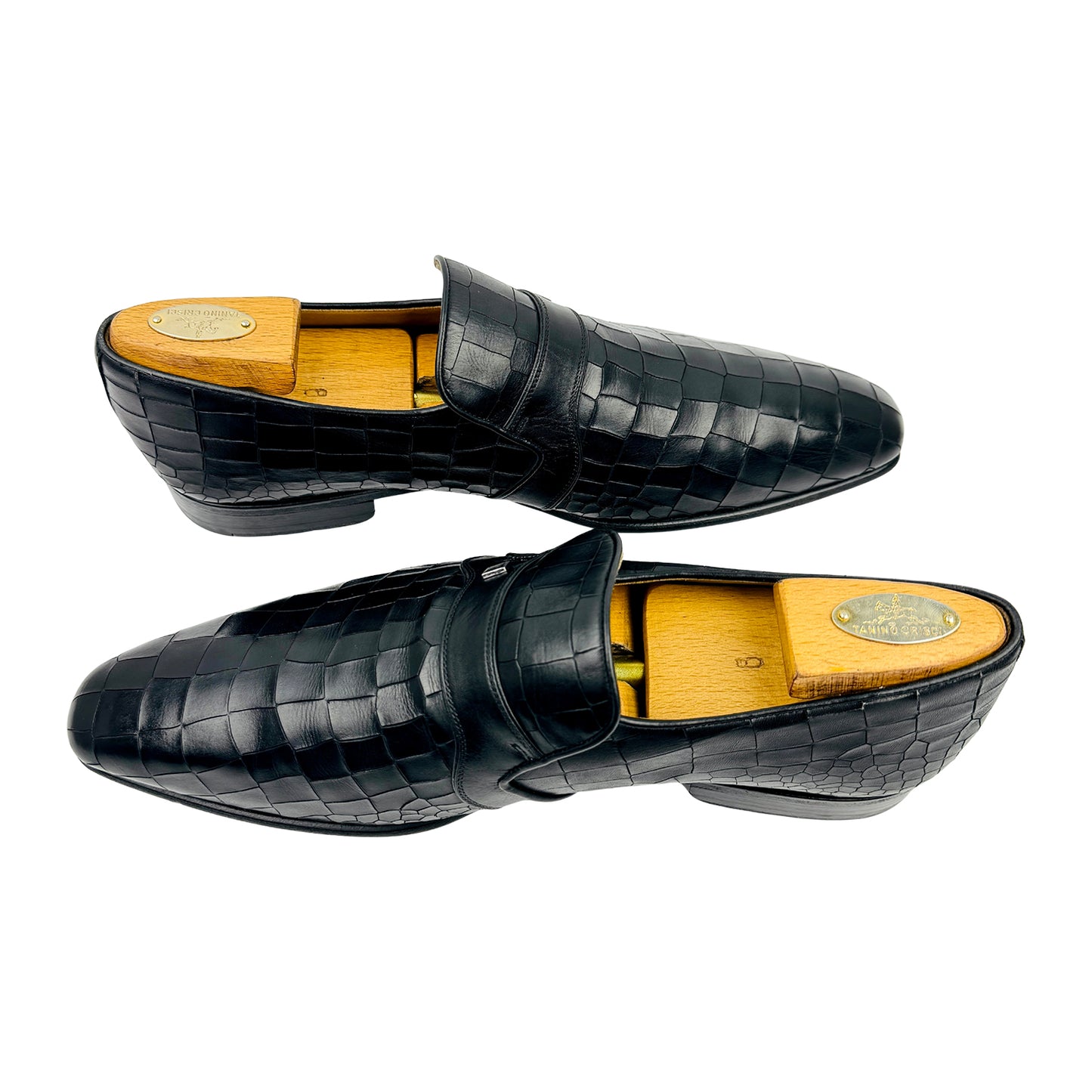Magnanni Men's Black Croc Embossed Leather Shoes (Size 43)