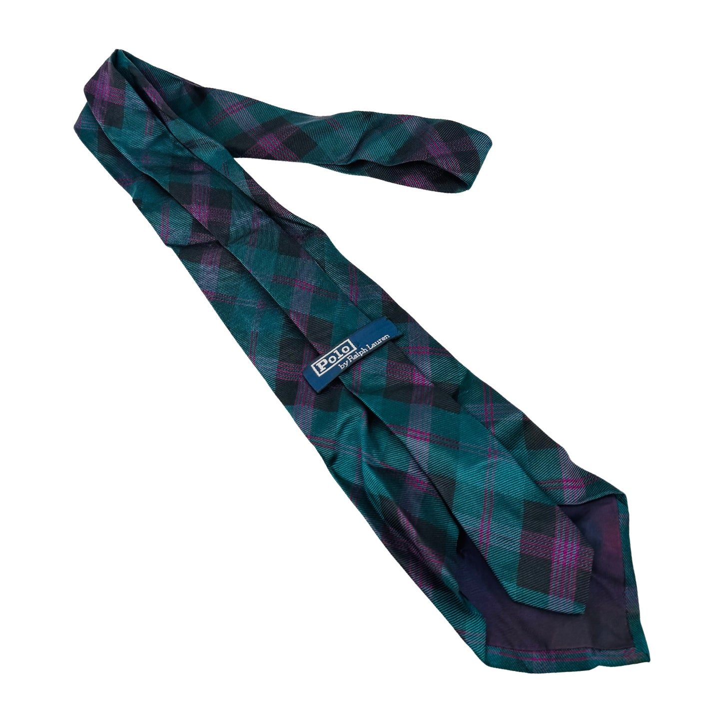 Ralph Lauren Green Tartan 'Checks' Tie (Size Regular)