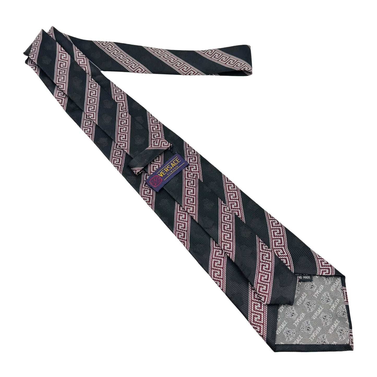 Versace Dark Green 'Meander Pattern' Tie (Size Regular)