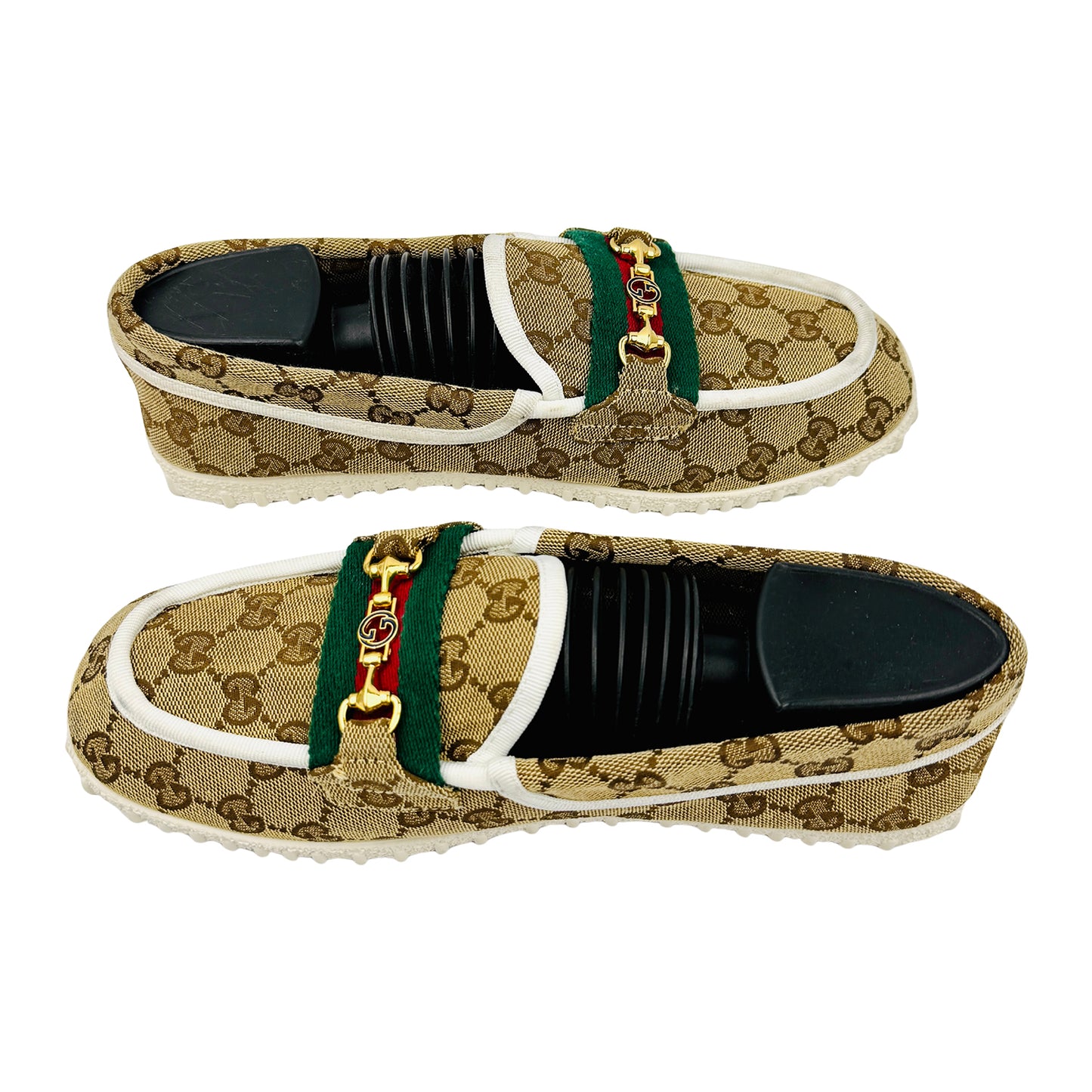 Gucci Brown GG Supreme Horsebit Loafers (Size 41) - 655516