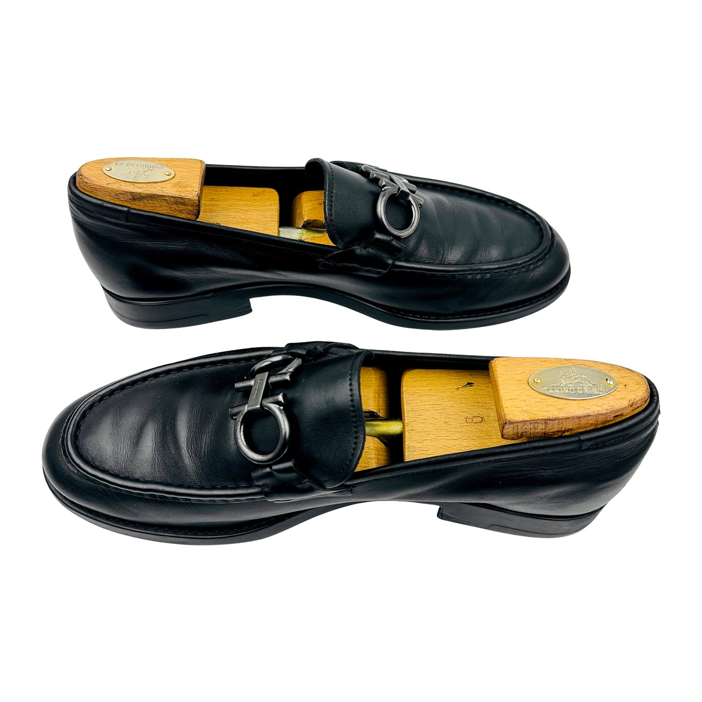Salvatore Ferragamo Black Gancini Bit Leather Loafers (Size 43.5)