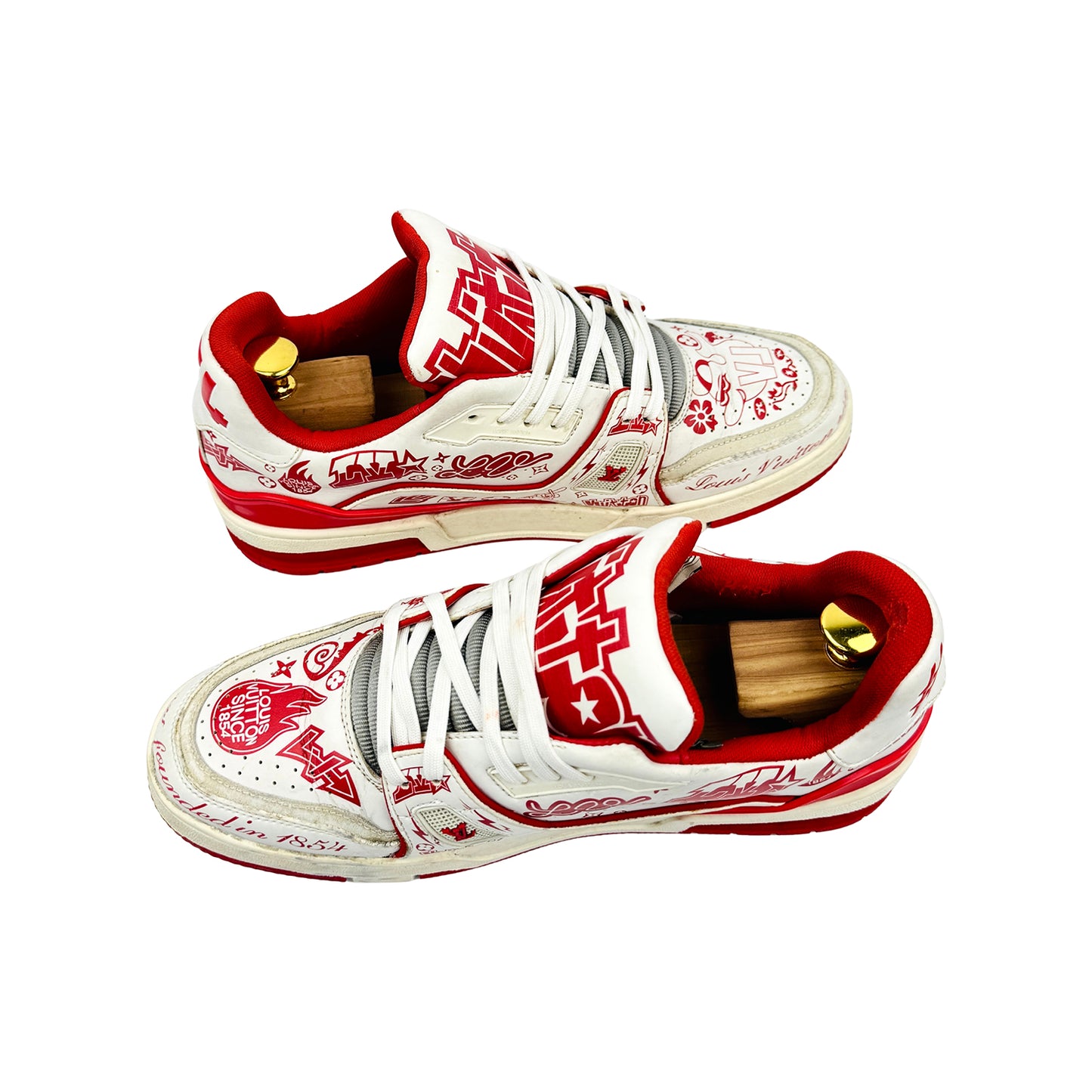 Louis Vuitton LV Trainer 'Red Graffiti' Sneakers (Size 42.5) - 1ACELL