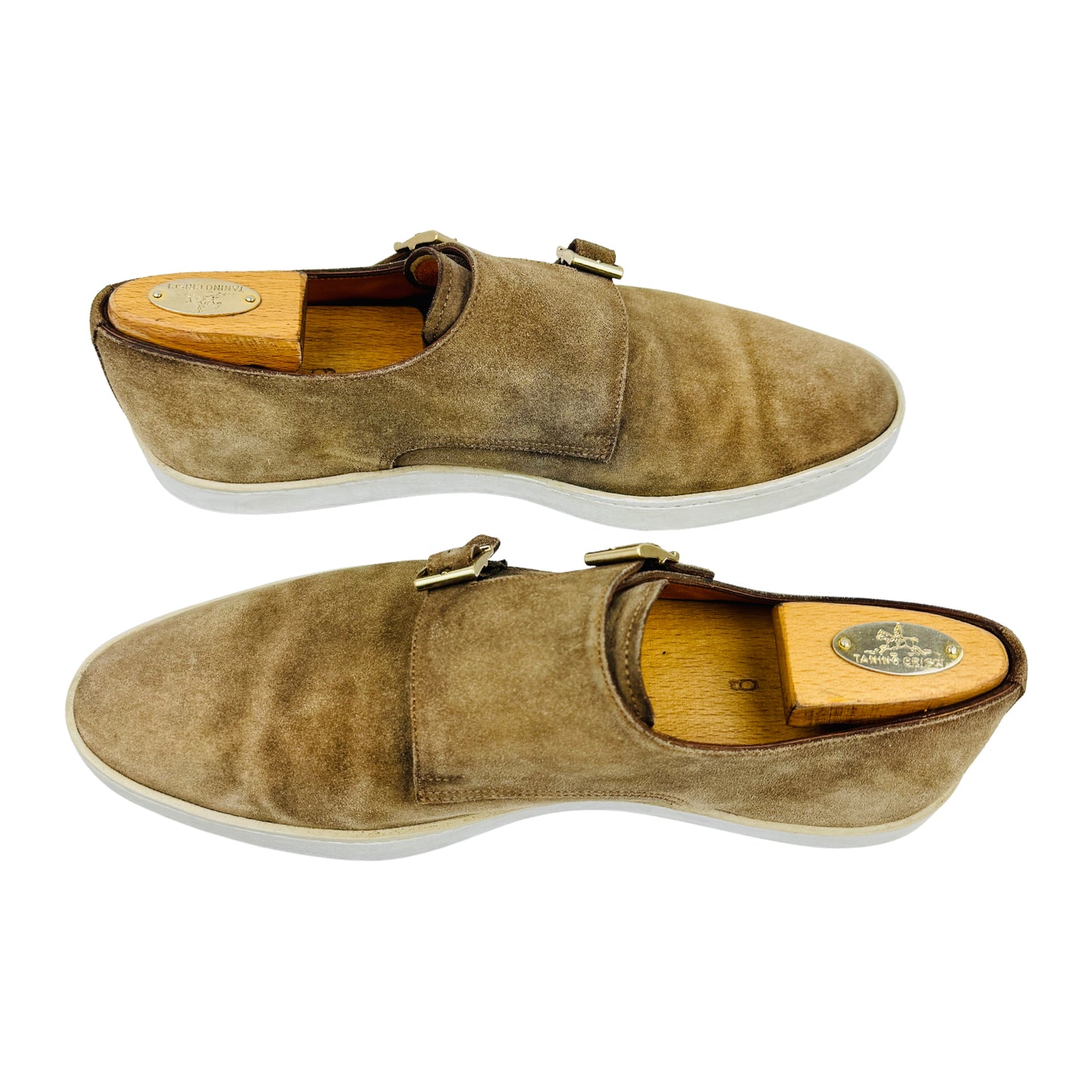 Santoni Men's 'Beige White' Monk Strap Shoes (Size 43)