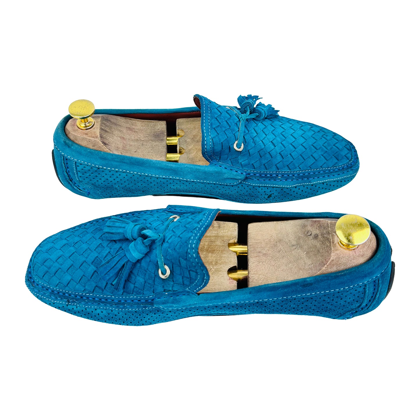 Magnanni Men's Blue Suede Leather Loafers (Size 42.5)