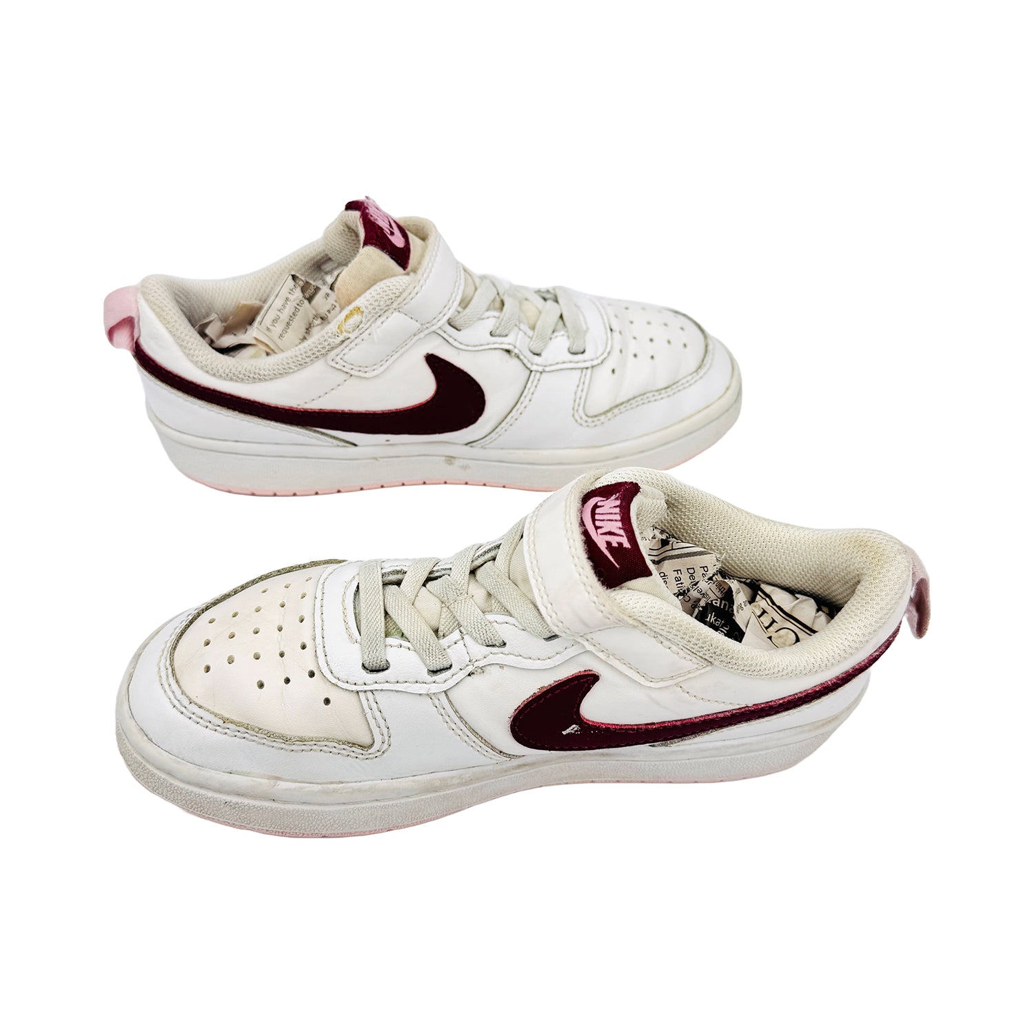 Cross image of Nike Court Borough Low 2 Shoes (Size 31.5) - BQ5451-120