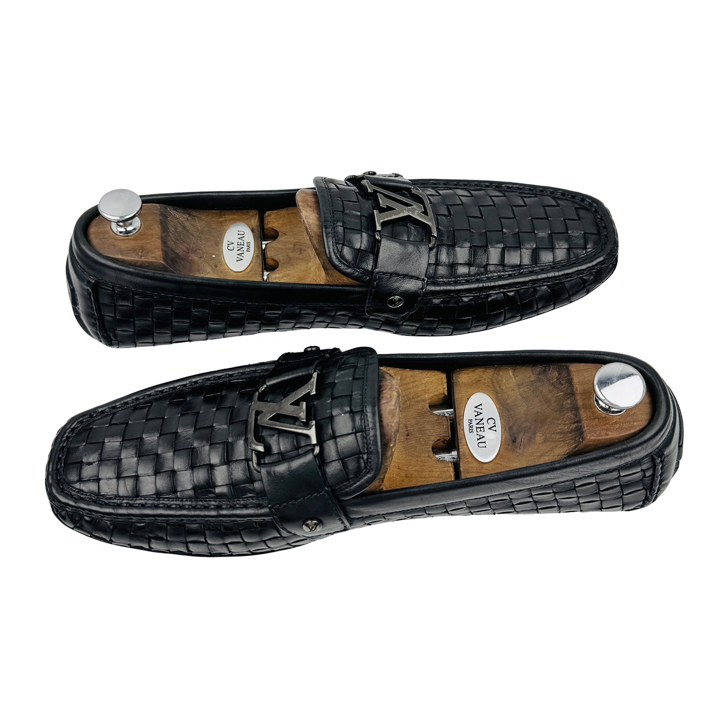 Louis Vuitton Monte Carlo Black Woven Leather Loafers (Size 45/45.5)