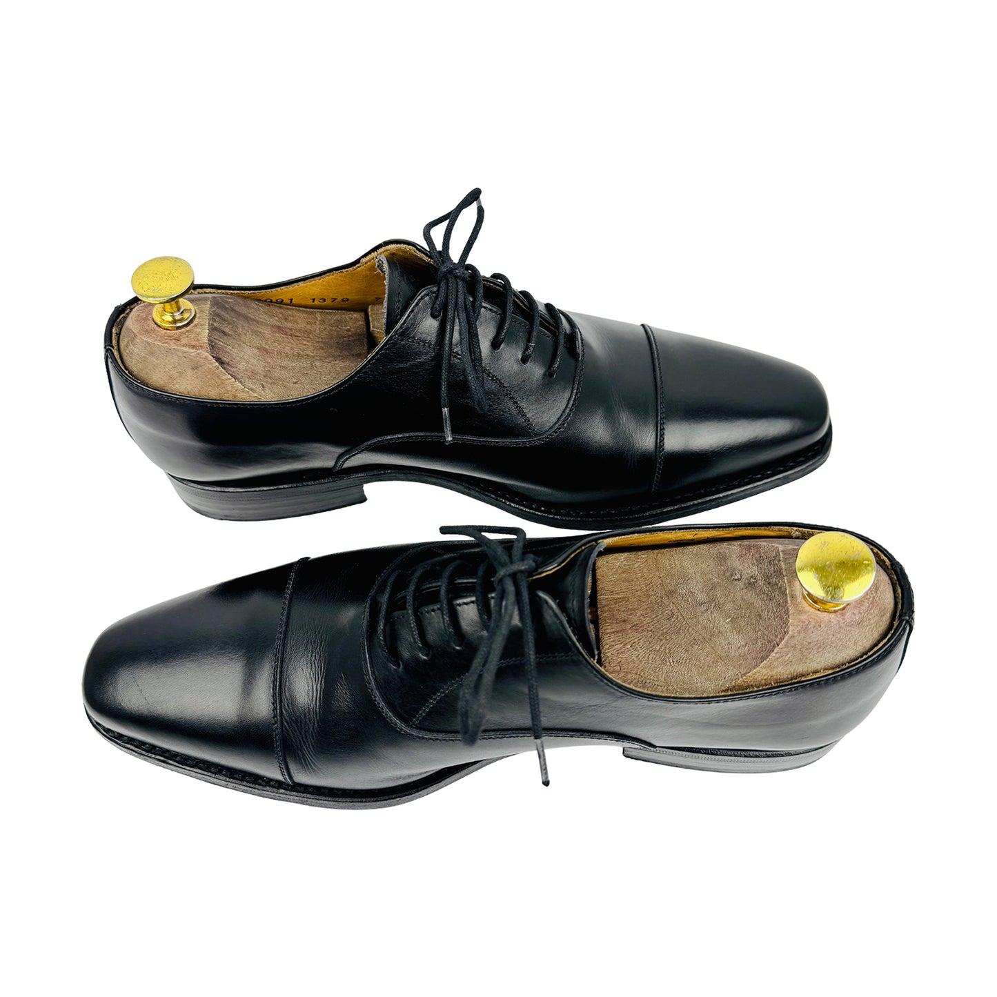 Berwick Davis Black Leather Oxfords (Size 41/41.5)