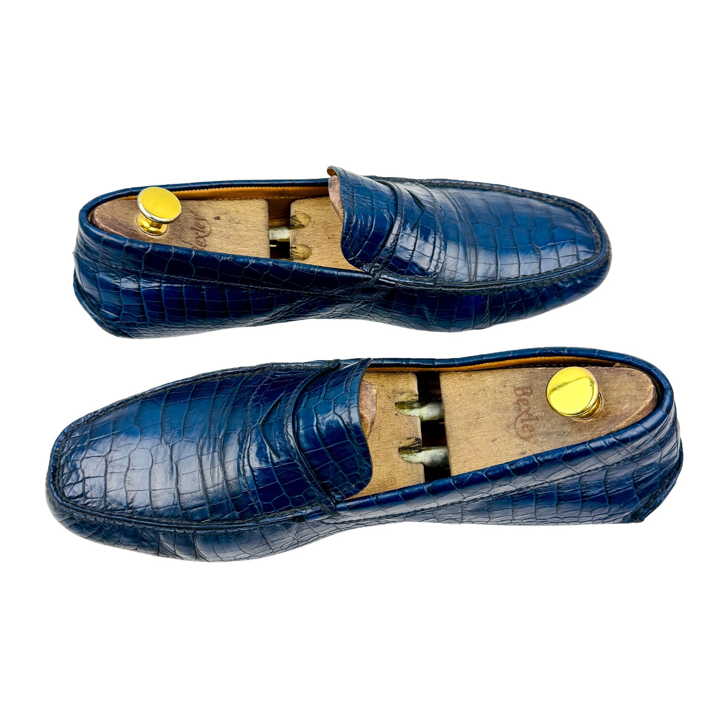 Prada Croc-Embossed Penny Driving Loafers (Size 44)
