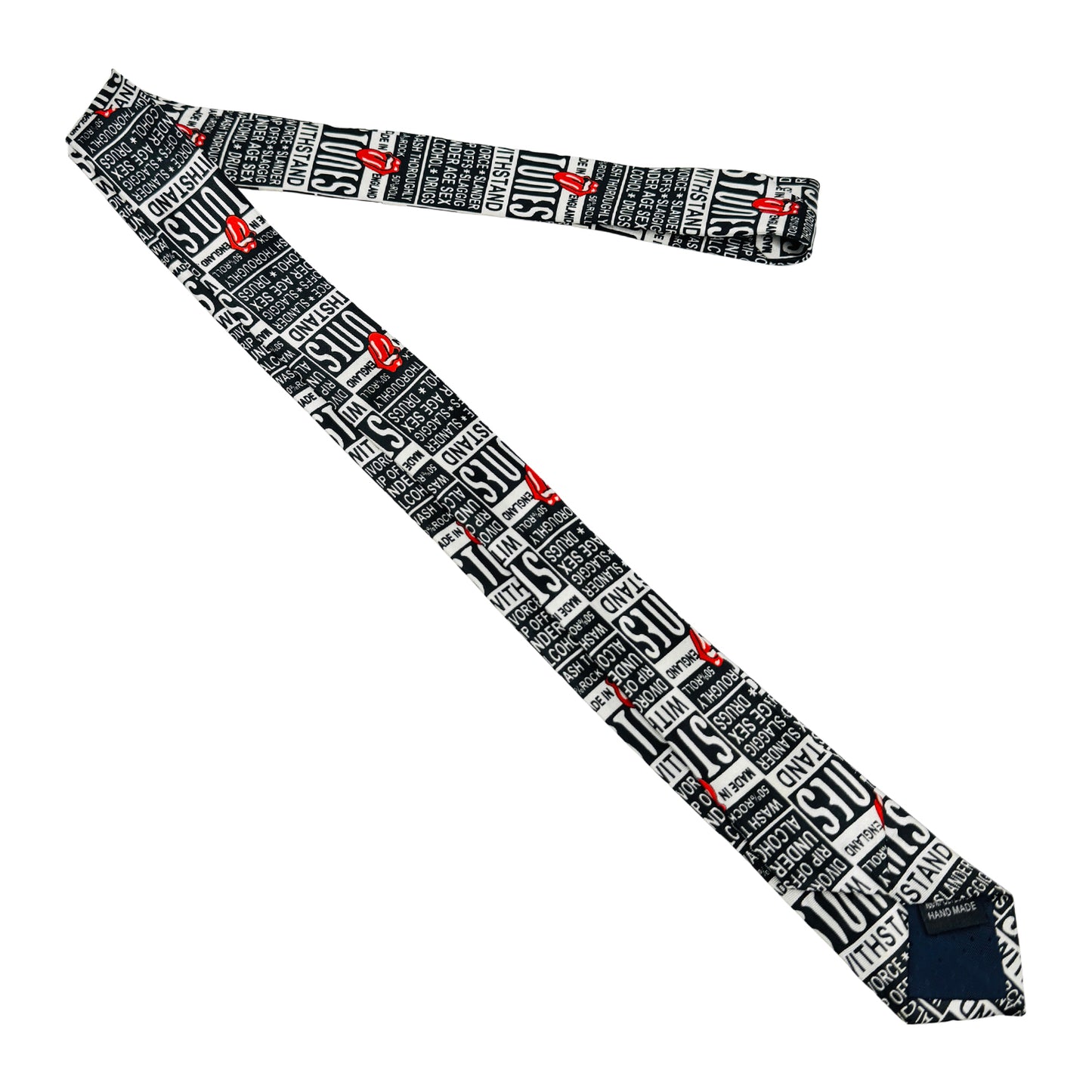 Solid Rock Black 'Graphic Print' Tie (Size Slim Fit)