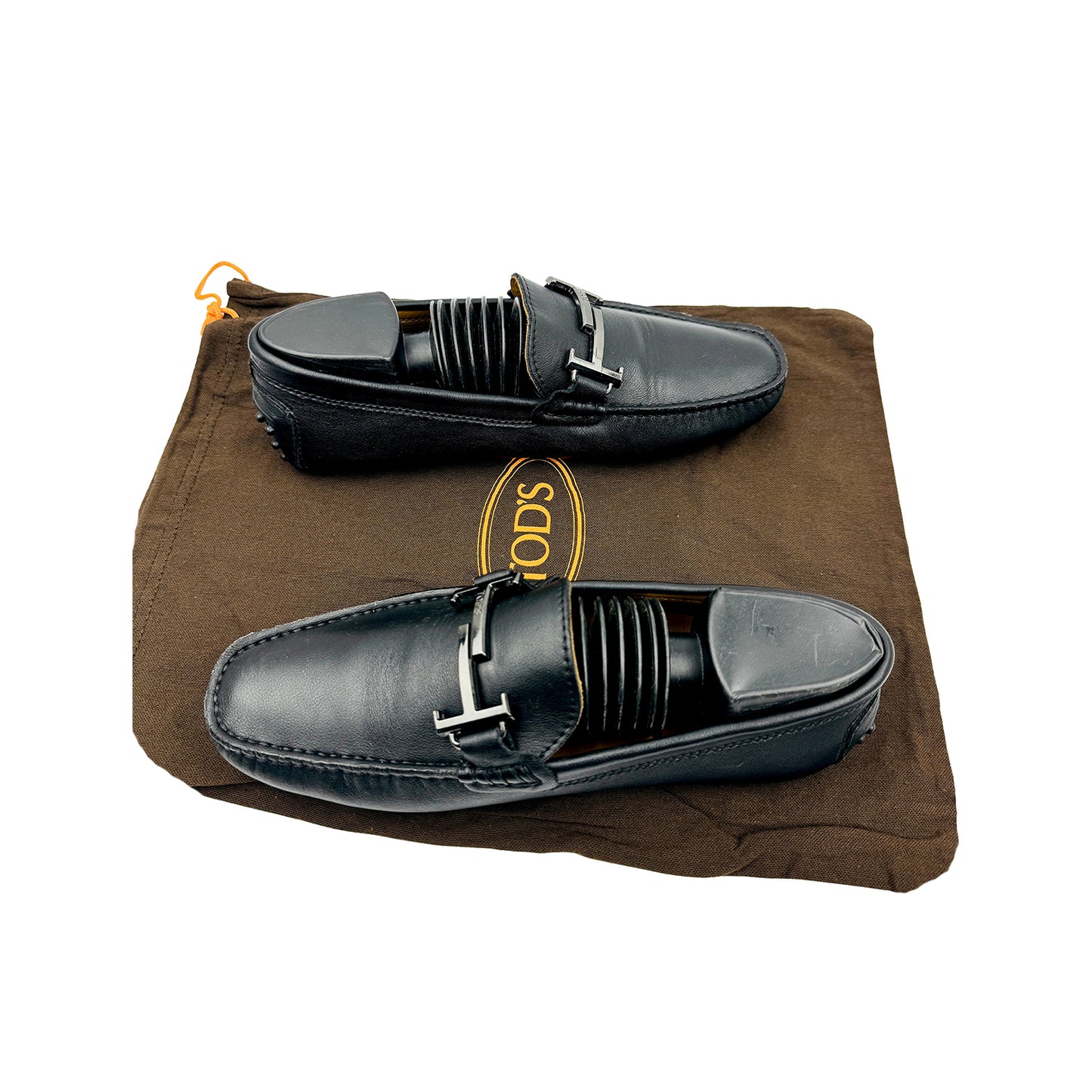 Tod's Gommino Double T Black Leather Driving Loafers (Size 41)