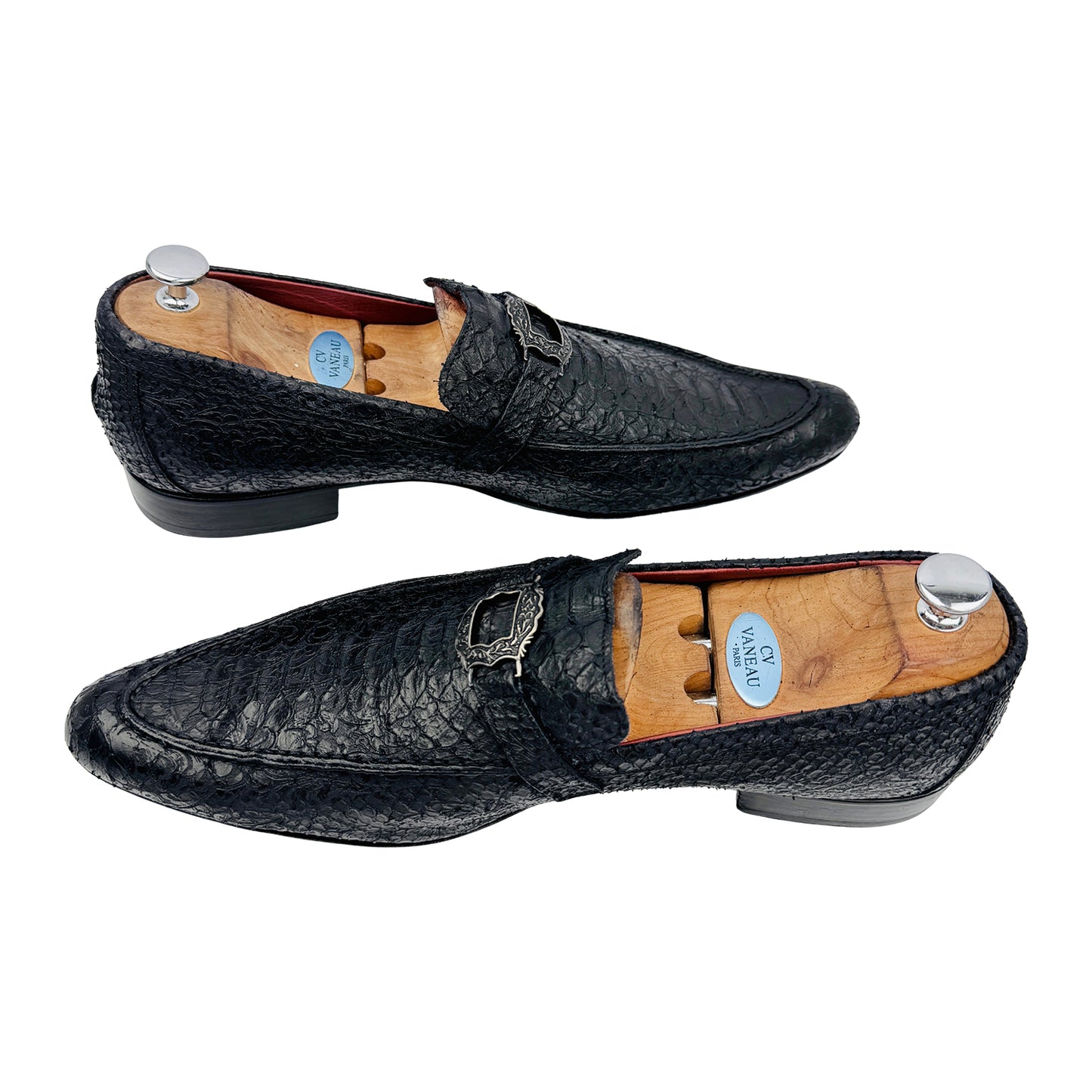 Roberto Cavalli Men's Black Crocodile Skin Leather Loafers (Size 45/46)