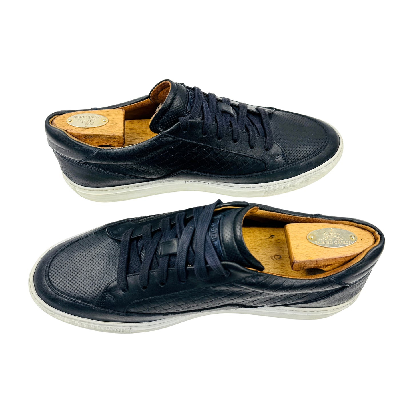 Baldinini Men's Navy Leather Low Top Sneakers (Size 42.5)