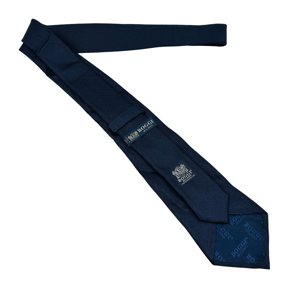 Boggi Milano Navy Blue Plain Tie (Size Regular)