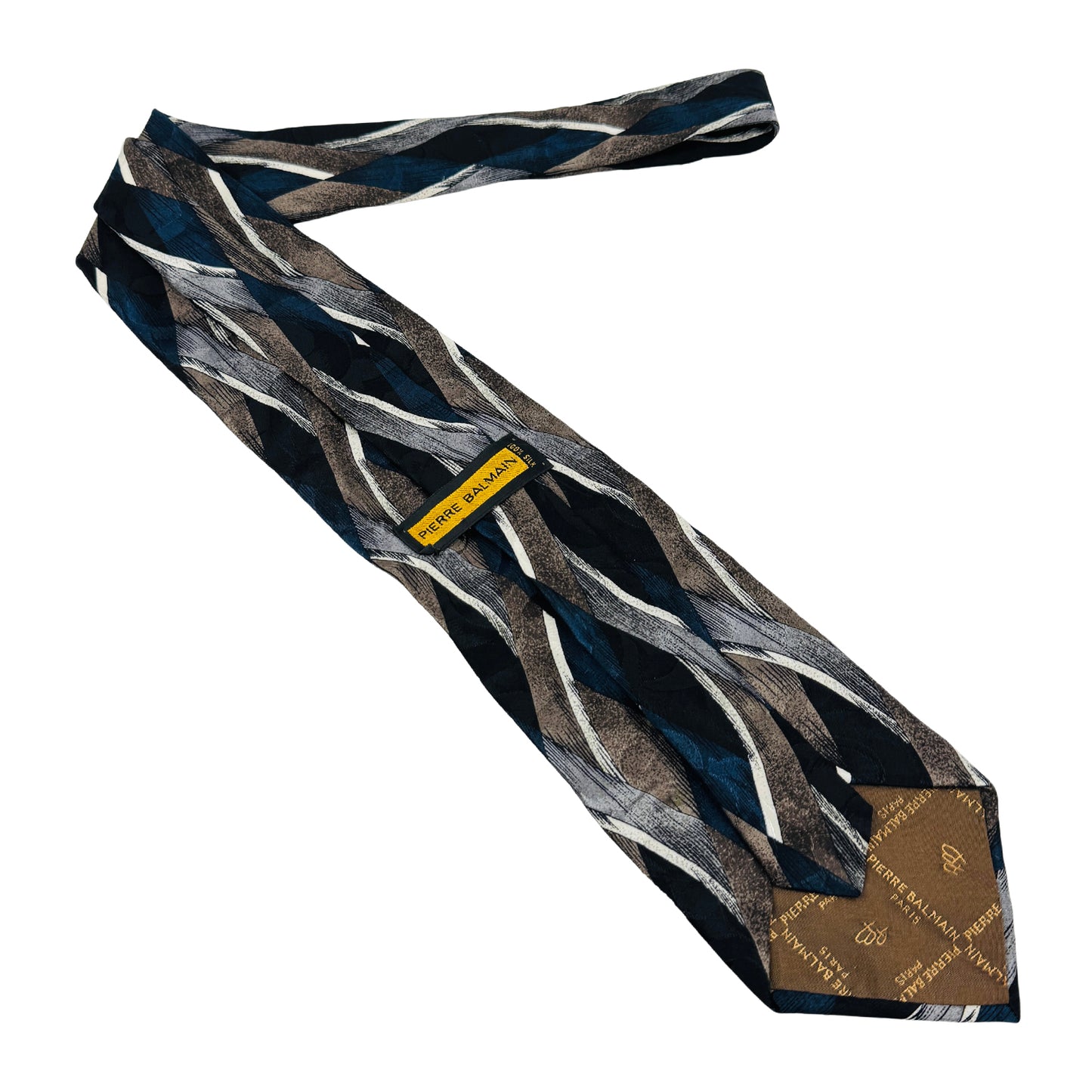 Pierre Balmain Black 'Geometric Pattern' Tie (Size Regular)